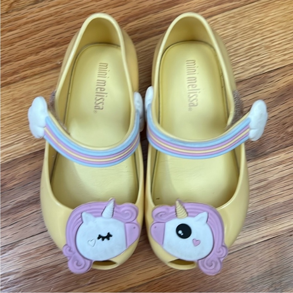 Yellow Mini Melissa Winking Unicorn 7 & Rainbow Cat Jack 8 - Picture 2 of 14